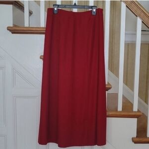 HARVE BERNARD By BERNARD HOLTZMAN Wool Blend Red Maxi Skirt Size 12